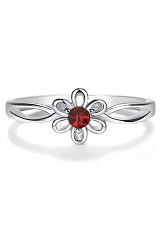 superb teeny silver garnet birthstone baby ring